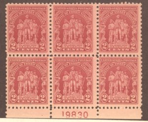 United States, Scott #680, MH, Plate Block 6