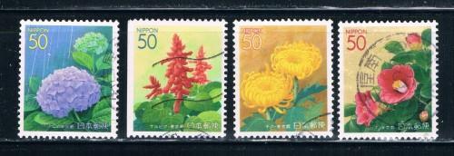 Japan Prefecture Short set -Z486 Z486-90 Flowers (JZ196)