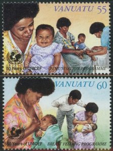 Vanuatu #678-679 UNICEF 50th Anniversary Postage Stamps 1996 Mint LH