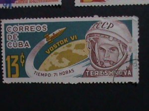 ​CUBA-1963-SC#776-9 VERY OLD CUBA STAMPS- SOVIET SPACE FLIGHTS  USED-VF