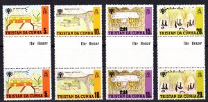 Tristan Da Cunha 1979 Sc#264/267 YEAR OF THE CHILD (ICY) GUTTER-PAIRS MNH