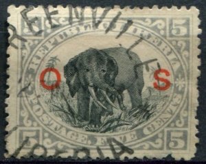 Liberia Sc#O35 Used, 5c gray bl & blk, Officials 1898 (1900)