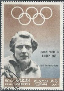 Sharjah (used cto) 50d Olympic winners: Fanny Blankers-Koen, track (1968)