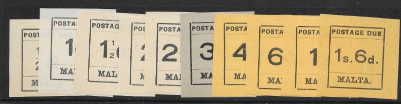 MALTA SGD1/10 1925 TYPESET POSTAGE DUE SET MTD MINT