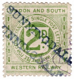 (I.B) London & South Western Railway : Letter Stamp 2d (Sunningdale)