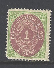 Danish West Indies Sc # 5 mint hinged perf 14 x 13 1/2 (RS)