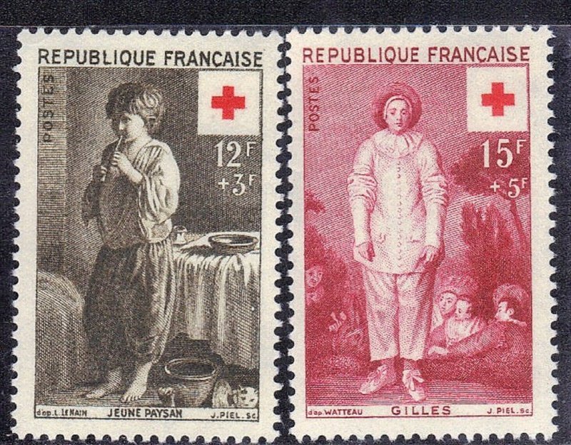 FRANCE SCOTT #B309-310  **MNH** 1956  RED CROSS    SEE SCAN