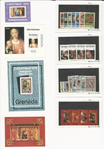 Grenada, Postage Stamp, #772-9, 900-4, 942-9, 1342-6 Mint NH Christmas, JFZ