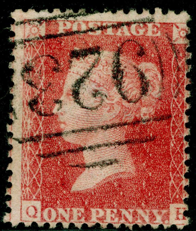 SG40, 1d rose-red, LC14, USED. Cat £12. QH