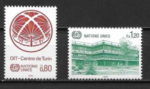 UN Geneva 129-30 ILO Turin Center set MNH