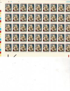 Christmas Madonna & Child 25c US Postage Sheet #2514 VF MNH