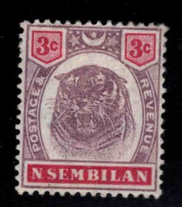 MALAYA Negri Sembilan Scott 7 MH* Tigers Head stamp disturbed gum