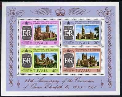 TUVALU - 1978 - Coronation, 25th Anniv - Perf Miniature Sheet -Mint Never Hinged