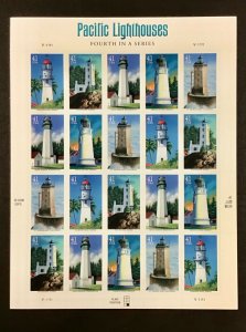 4146-4150   Pacific Lighthouses   41 c Sheet  of 20  FV $8.20   Issued in 2007