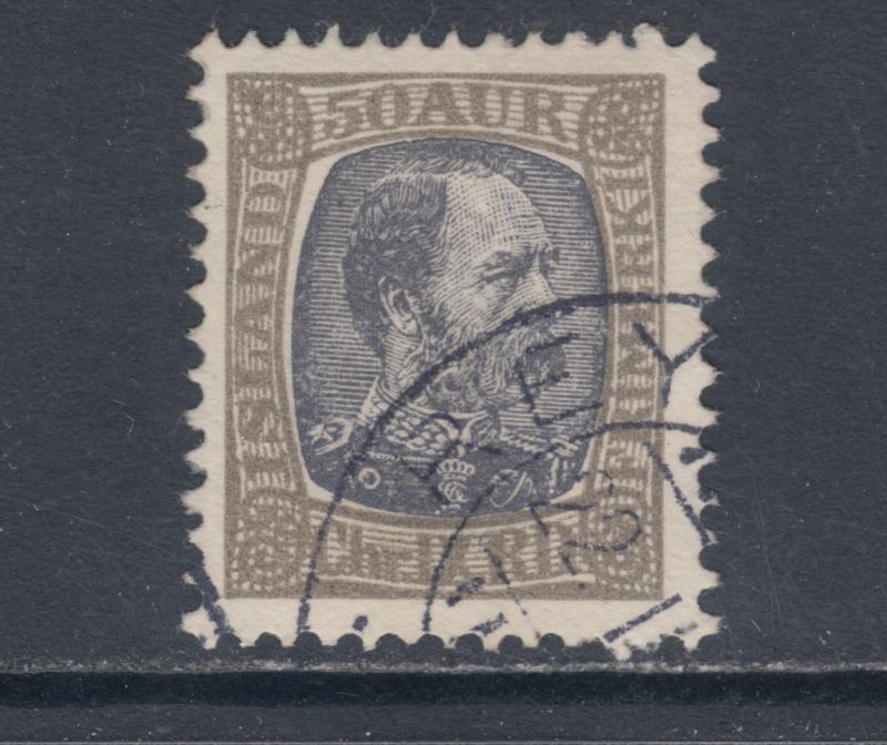 Iceland Sc 43 used 1902 50a gray & black King Christian X, crisp cancel