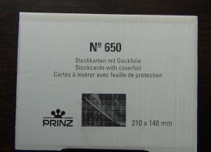 Prinz Quality Stockcards - Approval cards 5 strips with coverfoil 210 x 148mm . 