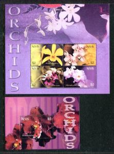 Nevis 1354-1355, MNH,  Flowers Orchids 2003. x27167