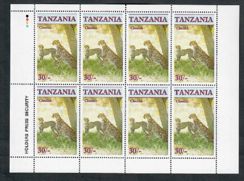 Tanzania Endangered Animals set of 4 MNH Sheets