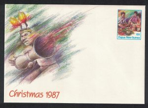 Papua NG Christmas 1987 Pre-stamped Envelope PSE #12 1987