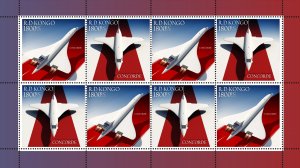 Stamps. France Aviation, Plane, Concorde 1 sheet perforated 2022 year Kongo NEW