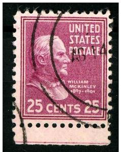 USA 1938  Scott 829 used - 25c, William McKinley