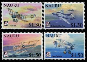 HERRICKSTAMP NAURU Sc.# 593-96 Naval Aviation Airplanes