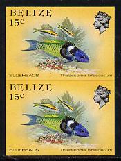 Belize 1984-88 Blueheads 15c def in unmounted mint imperf...
