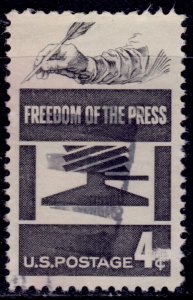 United States, 1958, Freedom of the Press, 4c, sc#1119, used