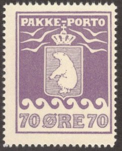 GREENLAND 1937 70o Parcel Post; Scott Q7; MNH