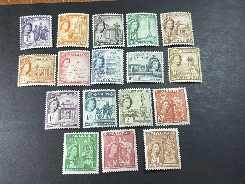 MALTA # 246-62---MINT NEVER/HINGED---COMPLETE SET---1956-57