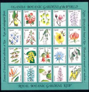 [66856] Uganda 1991 Flora Flowers Blumen Botanic Garden Kiev Sheet MNH