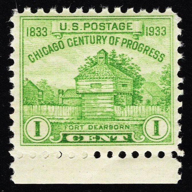 US 728 MNH VF 1 Cent Century of Progress Fort Dearborn 1833-1933