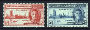 SOLOMON ISLANDS King George VI 1946 Victory Set SG 73 & SG 74 MINT 