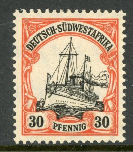 Germany 1911 Southwest Africa 30pf Yacht Wmk Scott # 30 MNH F552