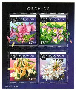 SOLOMON ISLANDS - FLOWERS - ORCHIDS - 2015 - M/S - 4 STAMPS