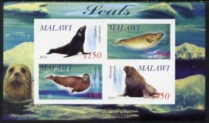 MALAWI SHEET IMPERF MARINE LIFE SEALS
