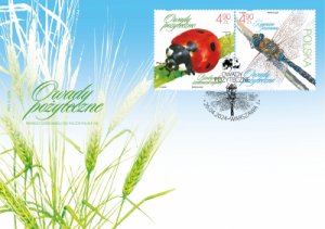 Poland 2024 FDC Stamps Insects Ladybug Dragonfly