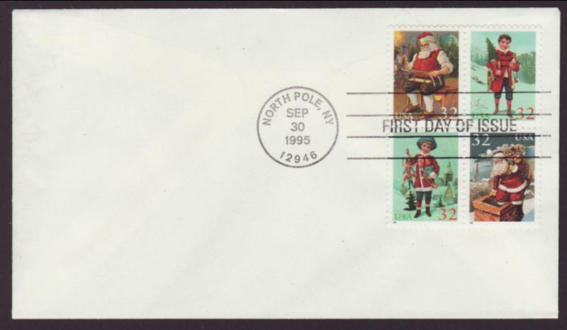 US 3007a Christmas 1995 Uncachted U/A FDC