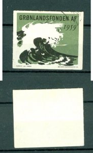 Greenland. 1959 Poster Stamp. Support M/S Hans Hedtoft Loss. Cancel