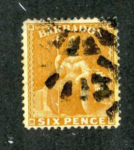 1875 Barbados Sc.# 55 U cv $2.40  (16 BCXX )