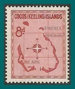 Cocos 1963 Map, MNH #3,SG3