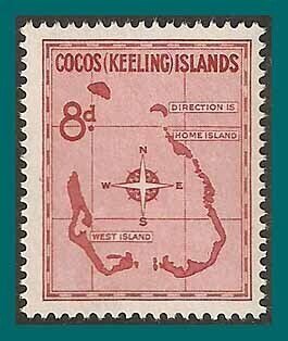 Cocos 1963 Map, MNH #3,SG3