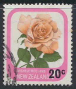 New Zealand  SG 1203b SC# 718 Opt Surcharge  Used  Rose - see detail & scan