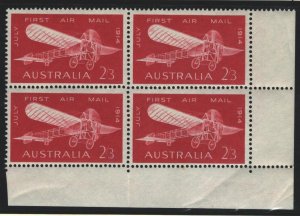 Australia Sc#383 MNH Corner Block of 4 - creases in selvedge only