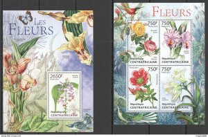 2013 Central Africa Nature Flora Flowers Les Fleurs Kb+Bl ** Ca626