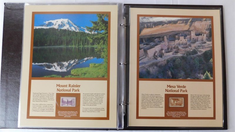 America's National Parks Commemorative 15 Mint Stamp Panels Collection in Album