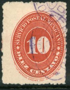 MEXICO 187, 10cents LARGE NUMERAL, USED. (95)