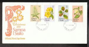 Samoa 582-585 Christmas Flowers 1981 U/A FDC   