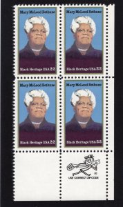 2137 Mary Bethune, MNH LR-ZIP blk/4