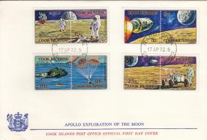 Cook Islands 1972 FDC Sc #319-#322 Apollo Moon Explorations